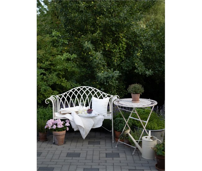 Beliani Banco Hierro MILAZZO 130x45 Blanco/ Beige