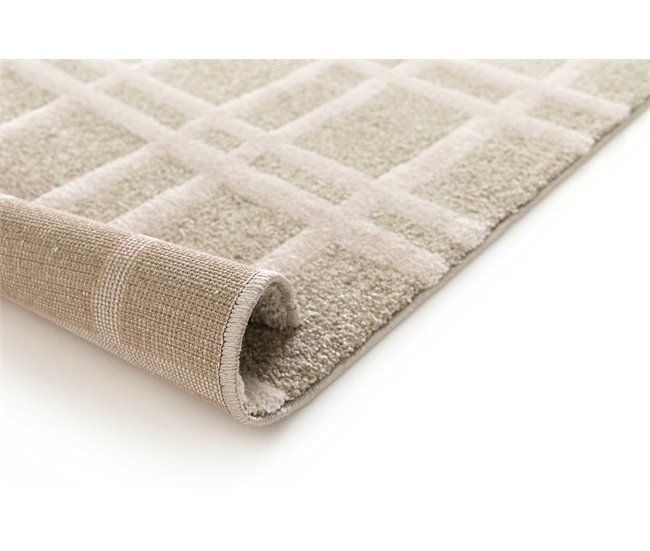 Alfombra con diseño geométrico y relieve CALEDONIA - ATTICGO 120x170 Beige