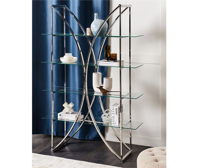 Beliani Librería HOLLOW 120 Dorado