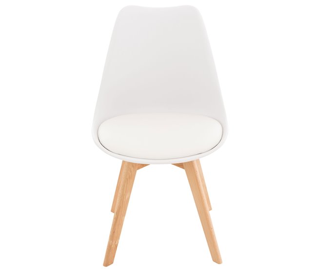 Silla Linares En Estilo Nórdico Natural/ Blanco