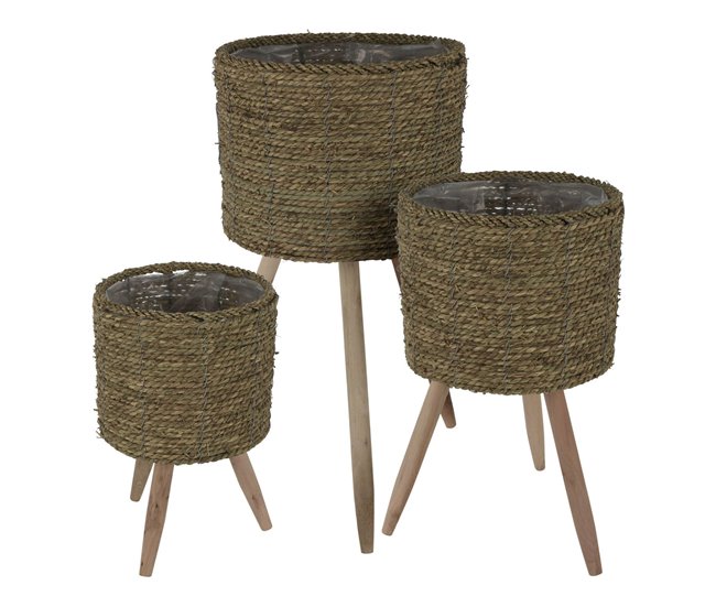 Well Home Set 3 maceteros Natural