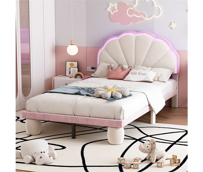 Cama infantil de terciopelo 99x210 Rosa