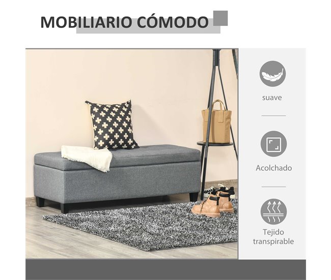 Banco de Almacenamiento 125x49 Gris