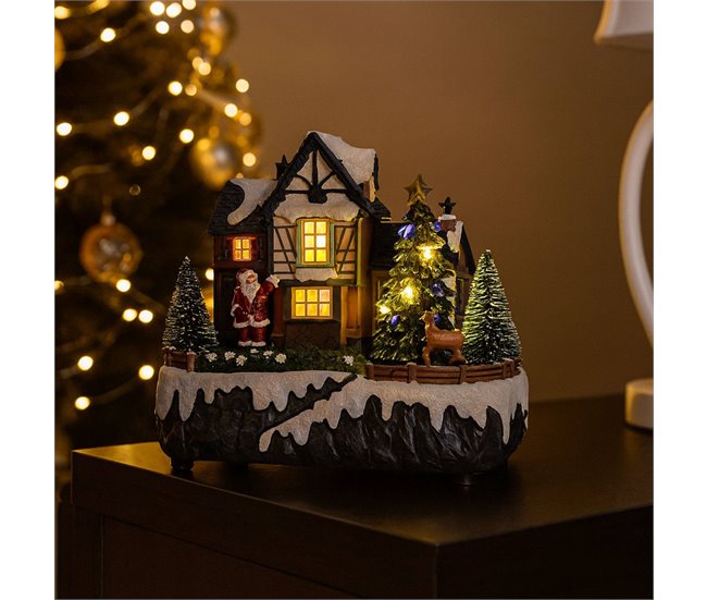 Calle Navideña decorativa con Movimiento, luces LED y musica Multicolor