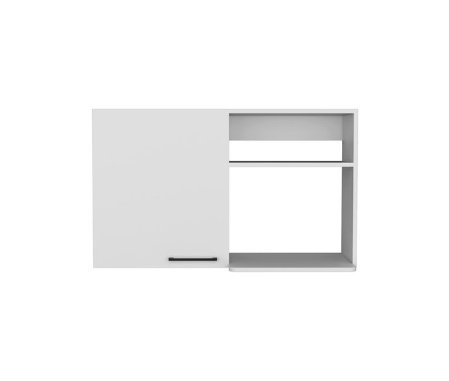Gabinete de pared Napoles en Melamina, de 2 estantes de almacenamiento abiertos, puerta simple Blanco