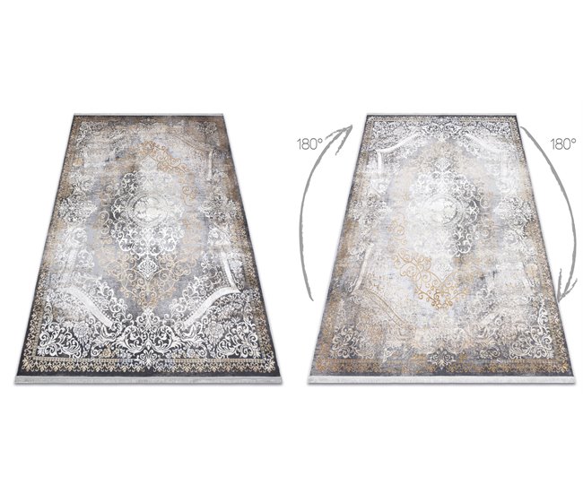 Alfombra LUCE 91 moderna Ornamento vintage Structural 115x170 Gris