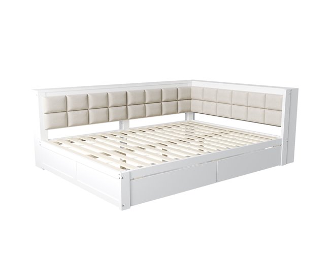 Camas de matrimonio 153x212 Blanco