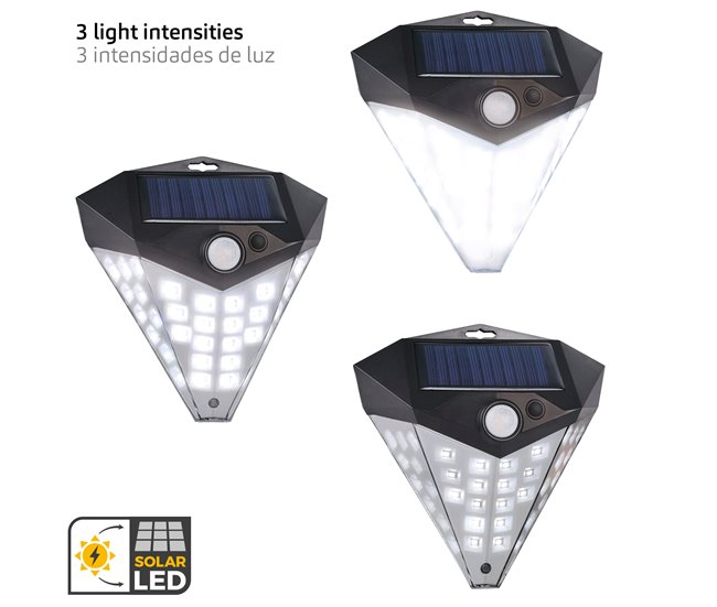 Aktive Pack 6 Apliques LED solares con sensor de movimiento Negro