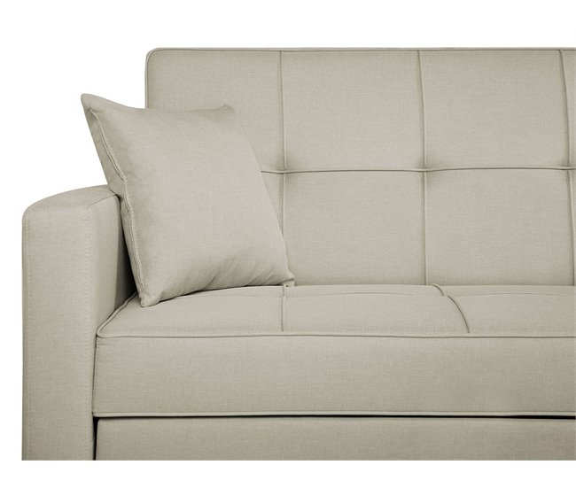 Beliani Sofá cama Poliéster GLOMMA Beige