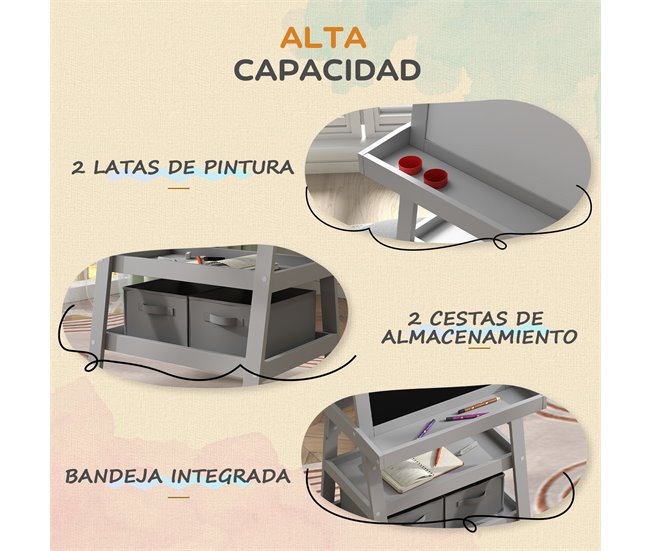 Caballete de Pintura MDF AIYAPLAY Gris