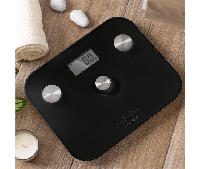 Báscula de baño Surface Precision EcoPower 10100 Full Healthy Black Cecotec Negro