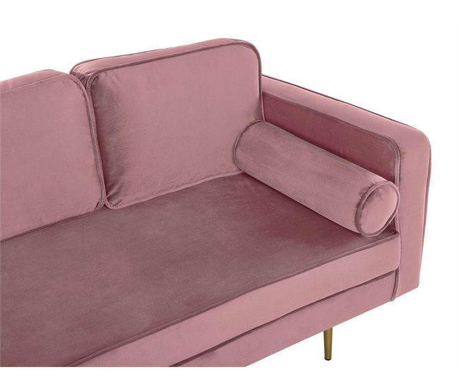Beliani Chaise longue derecho Terciopelo MIRAMAS Azul Marino
