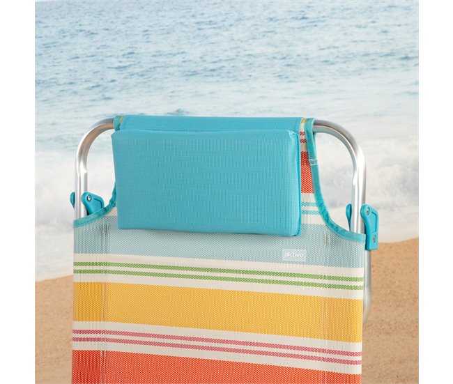 Aktive Silla plegable de playa 7 posiciones, con cojín Multicolor