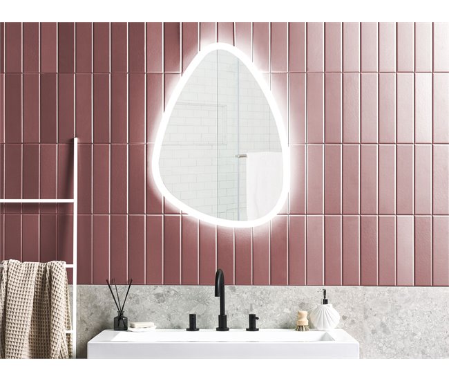 Beliani Espejo de baño BETHUNE Gris