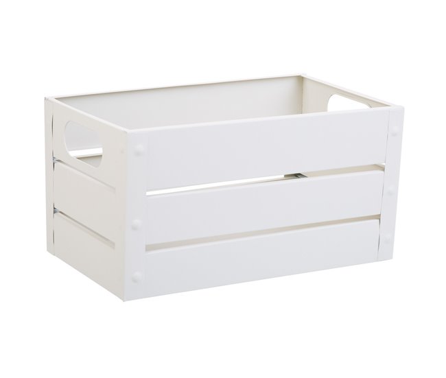 Cesto rectangular de metal impreso Gris