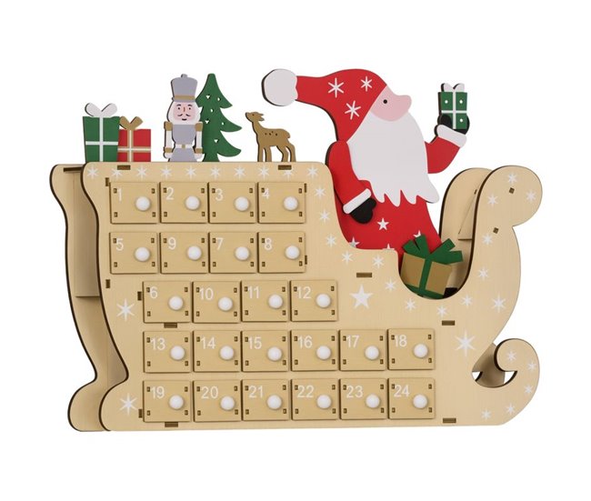 Calendario Adviento Navidad Tablero Multicapa HOMCOM Marron