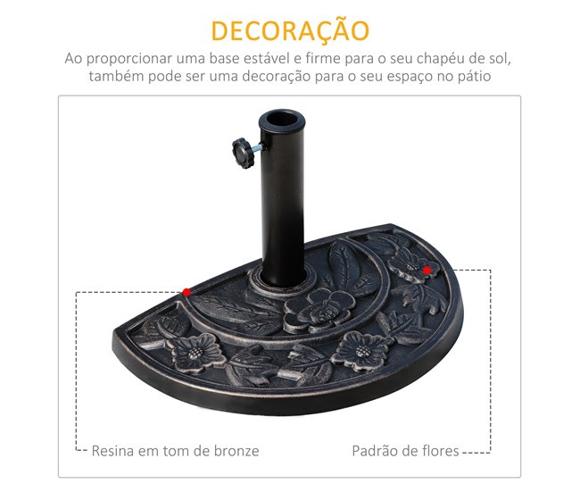 Base de Sombrilla Resina Outsunny Estampado