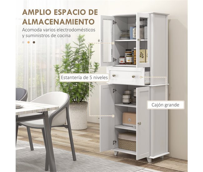 Alacena de Cocina MDF HOMCOM, hogar - cocina Blanco