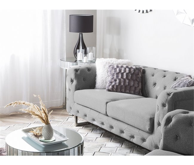 Beliani Sofá de 2 plazas Poliéster VISSLAND Beige