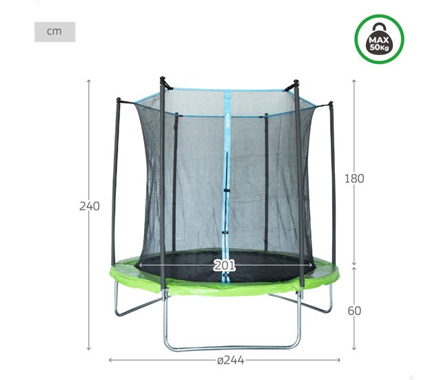 Aktive Cama elástica infantil exterior Negro/ Verde