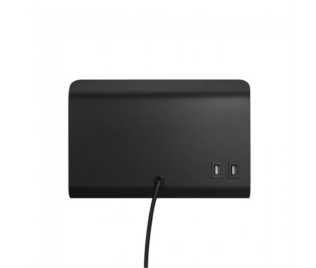 Aplique revistero con USB y repisa Roomi Metal  Nórdico Negro