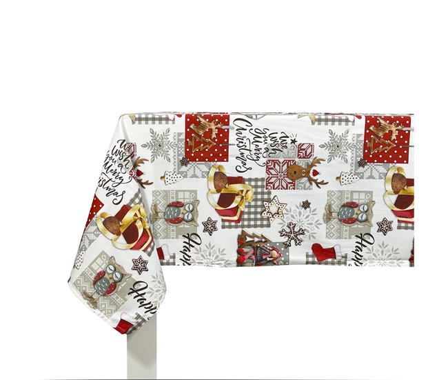 MANTEL DE NAVIDAD NAIVE Blanco