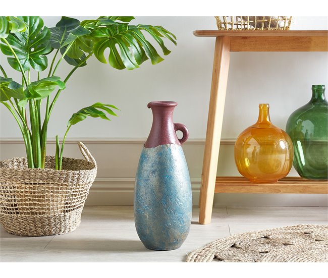Beliani Jarrón decorativo VELIA Azul