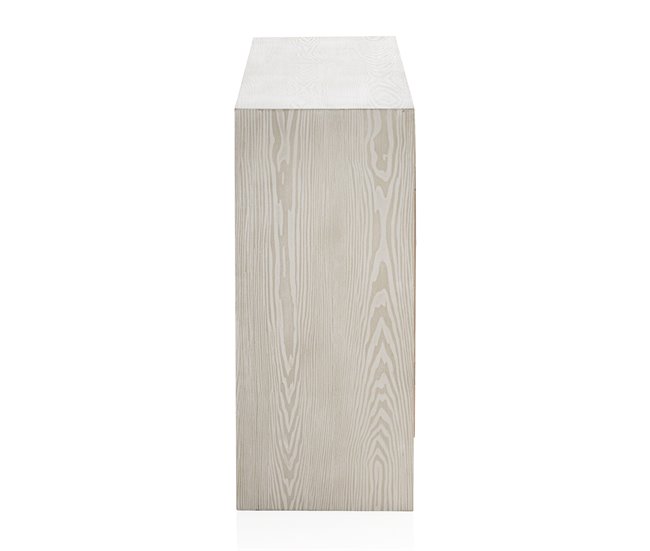 Aparador de madera de fresno 2 puertas y 3 cajones Natural/ Blanco