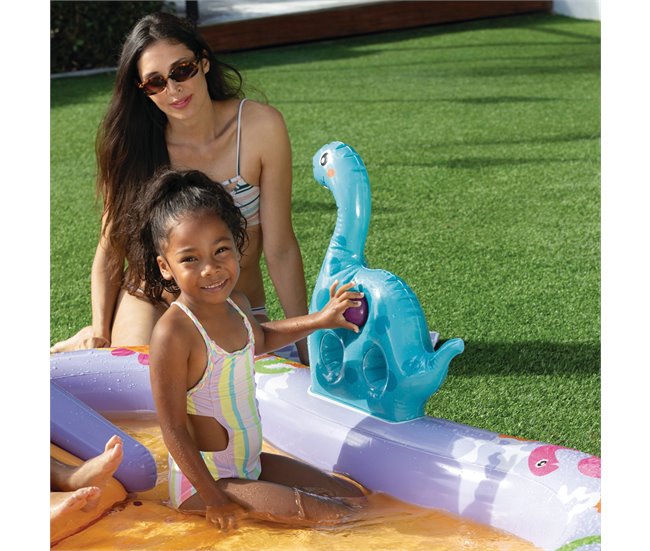 INTEX Centro de juegos acuático hinchable Dino Park con tobogán Multicolor