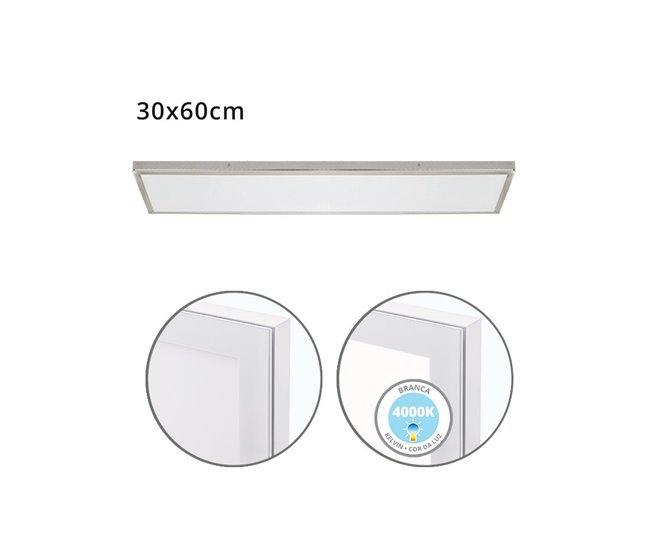 Panel Led Rectangular Aluminio Serie Voltaire Niquel