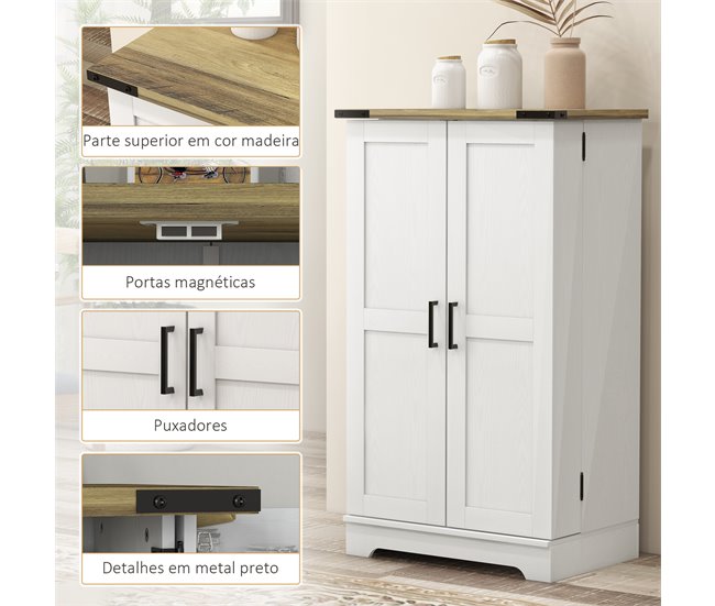 Armario Despensa Cocina Melamina de Madera, MDF HOMCOM Crudo