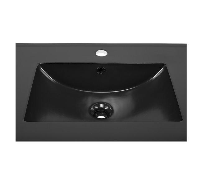 Conjunto mueble lavabo individual encastrado y columna Gaia 60 Madera