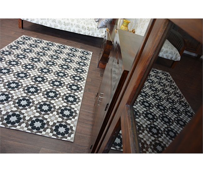 Alfombra LISBOA Flores 120x170 Marron