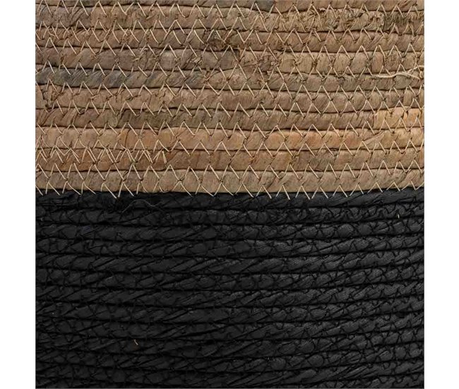 Cesto de fibra de hoja de banana y cuerda Negro