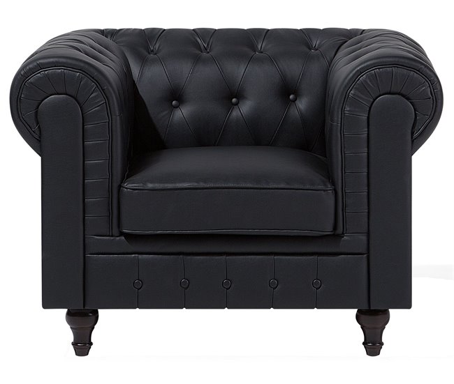 Beliani Conjunto de sofás CHESTERFIELD Negro