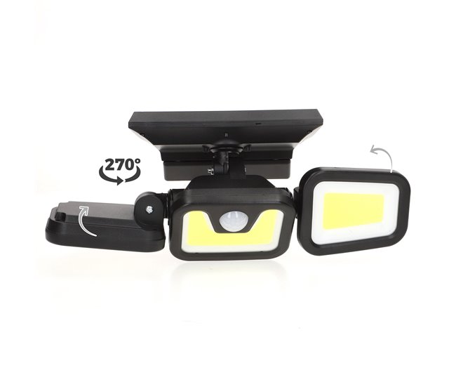 Aktive Aplique solar LED con sensor de movimiento 350 lúmenes Negro