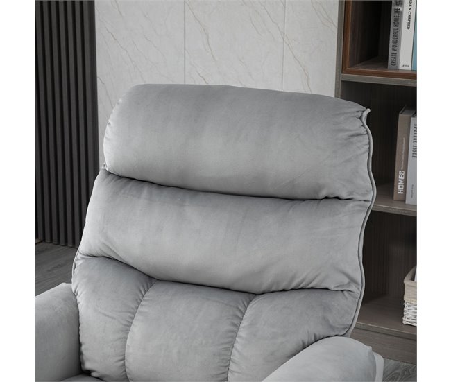 Sillón de Masaje Levantapersonas Poliéster, Espuma y Acero HOMCOM Gris