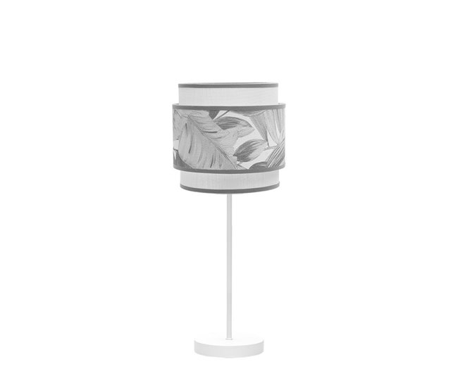 Lámpara Sobremesa Metal Serie Camerun Blanco/ Gris
