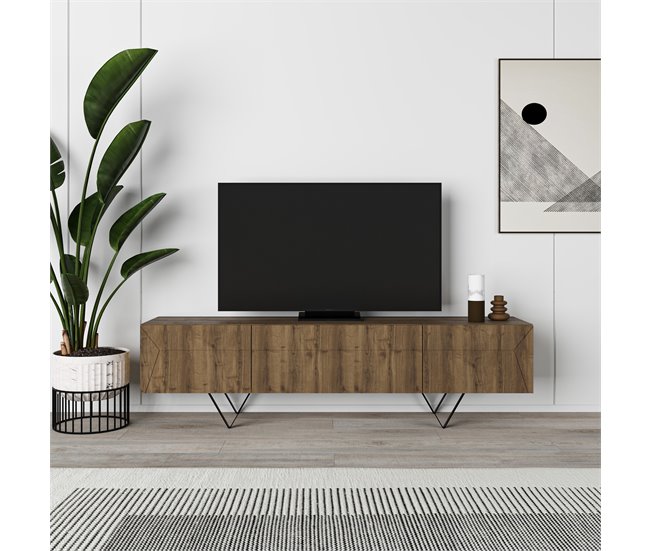 Mueble tv 3 puertas 160 cm GIACOMO Marron