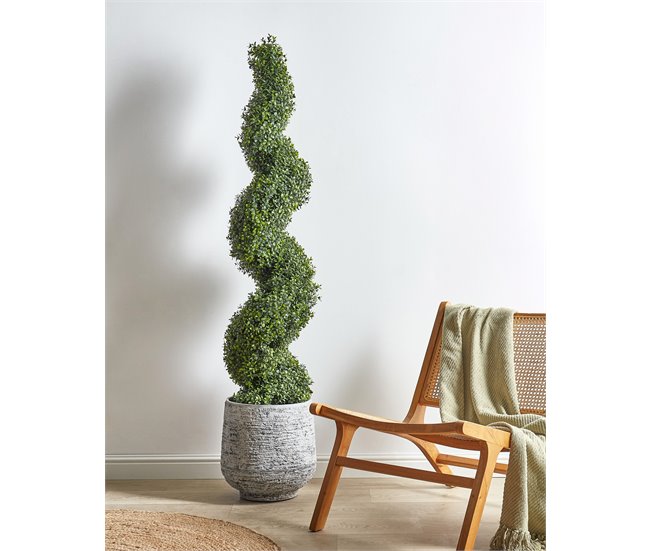 Beliani Planta artificial BUXUS SPIRAL TREE Verde