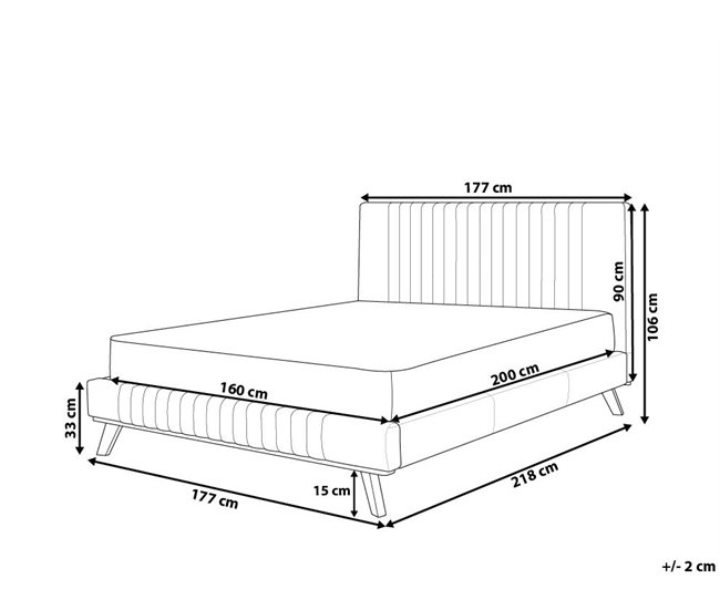 Beliani Cama con somier Chenilla TALENCE 177x218 Beige