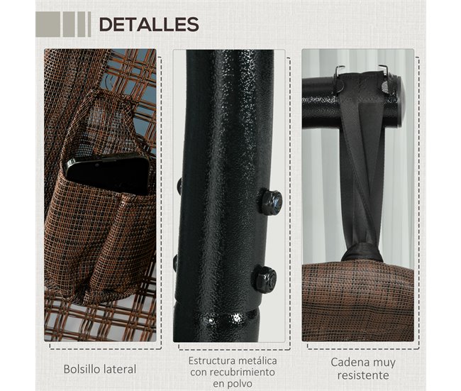 Silla Colgante Acero Marron