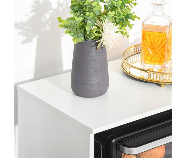 Aparador Auxiliar para Microondas Melamina de Madera HOMCOM 90 Blanco