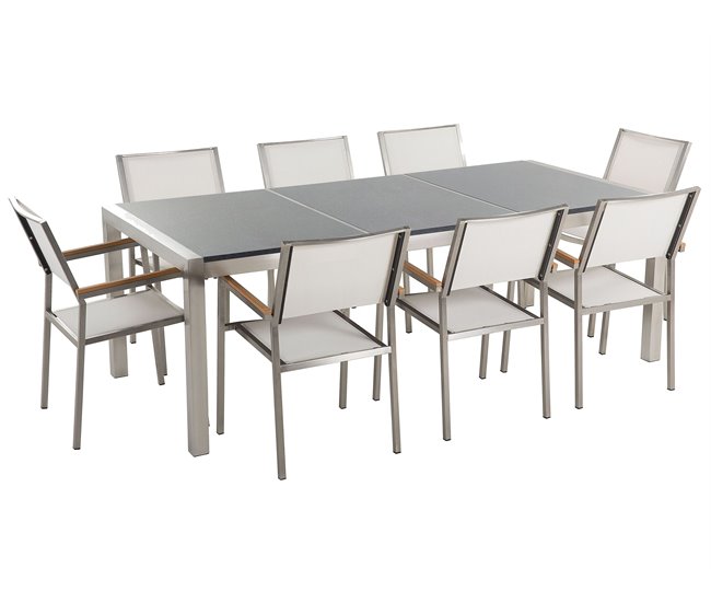 Beliani Conjunto de comedor GROSSETO Gris