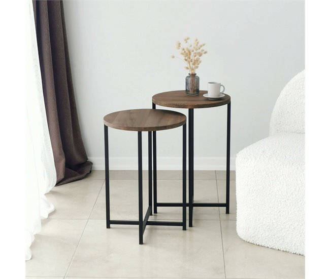 Mesa de centro de madeira 35x35 Negro