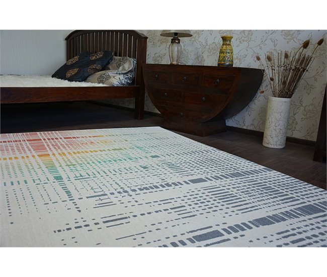 Alfombra SCANDI Rayas Rejilla 160x230 Multicolor