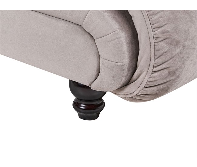 Beliani Chaise longue Poliéster LORMONT Gris Oscuro