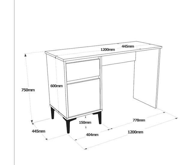Escritorio Estudio Yurupa Aristo 1 Cajon Antracita