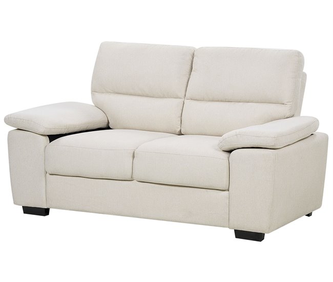 Beliani Sofá de 2 plazas Poliéster VOGAR Beige