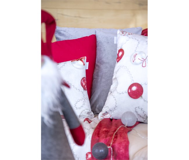 FUNDA DE COJIN DE TERCIOPELO DE NAVIDAD XMAS DAYS Blanco